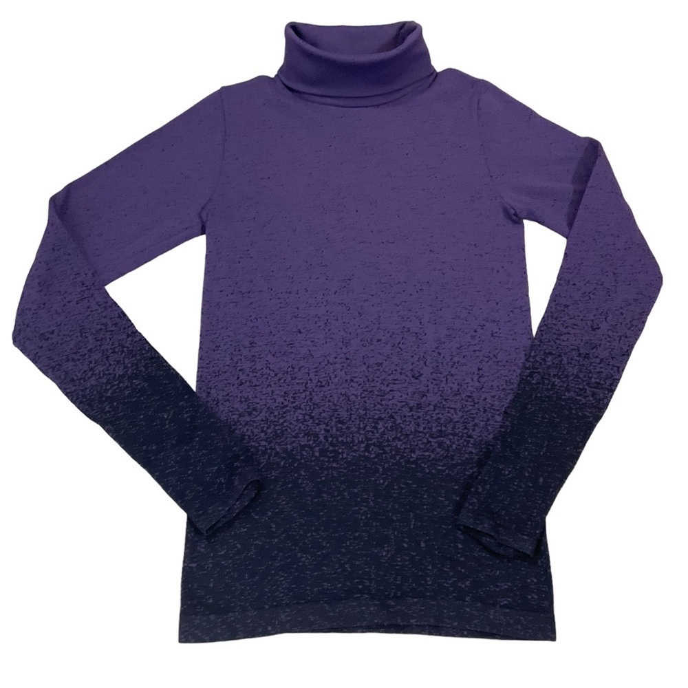 Athleta Flurry Base Layer Ombré Turtleneck size XS Regal Plum/Black style #82676